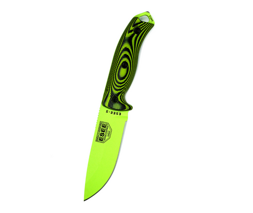 ESEE Knives Fixed Blade Knife Neon Green/Black G-10