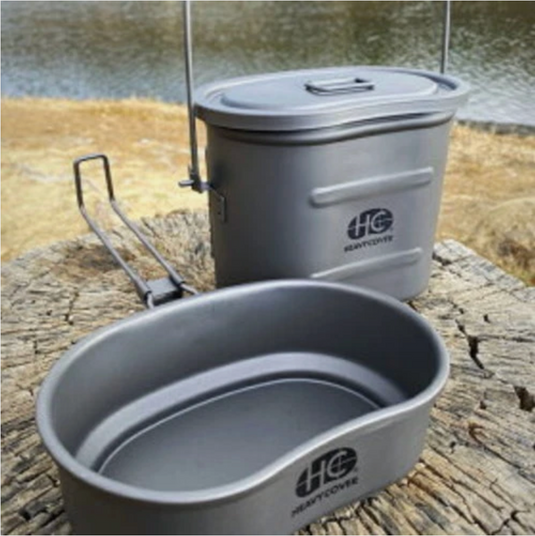 Heavy Cover Military Style Titanium Mess Kit