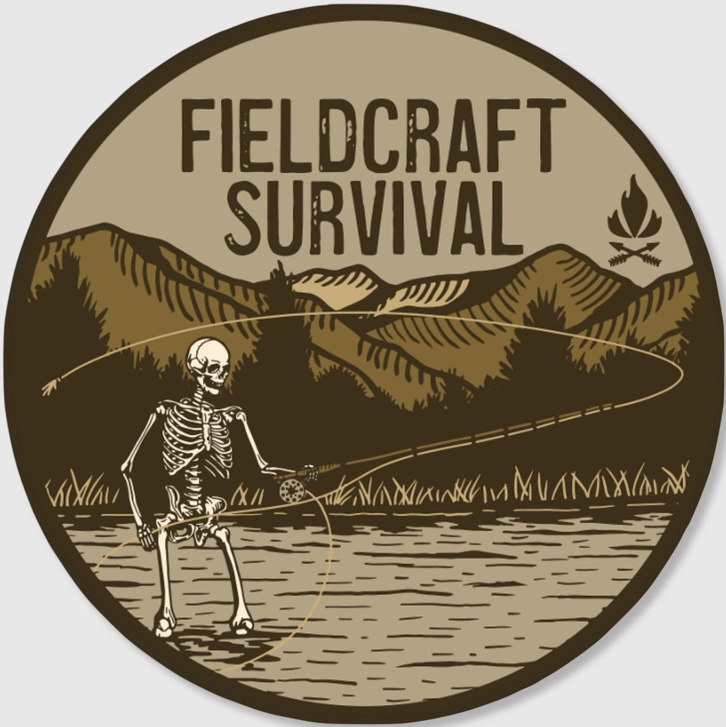 Fly Fishing Skeleton Sticker